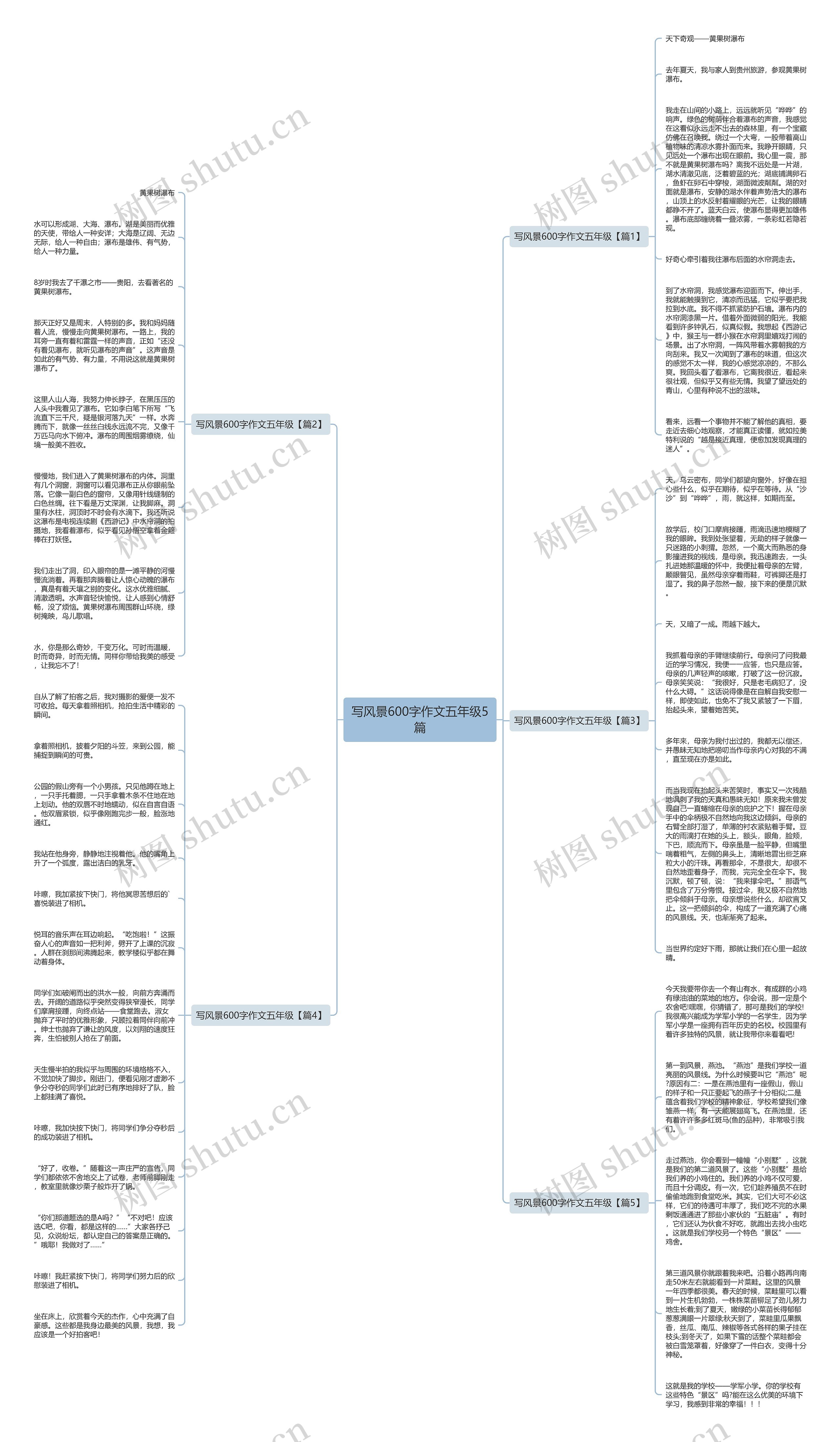 写风景600字作文五年级5篇思维导图