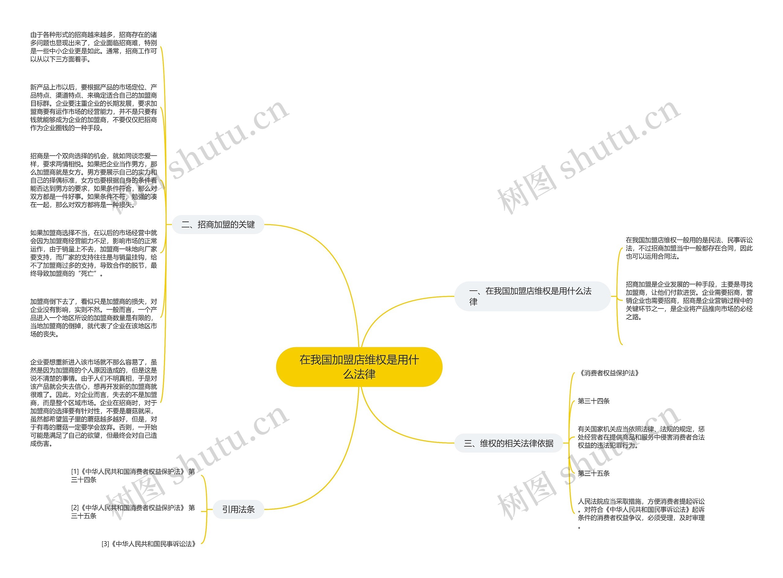 在我国加盟店维权是用什么法律思维导图