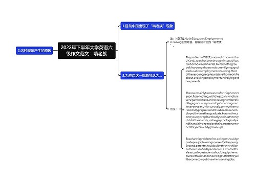 2022年下半年大学英语六级作文范文：啃老族