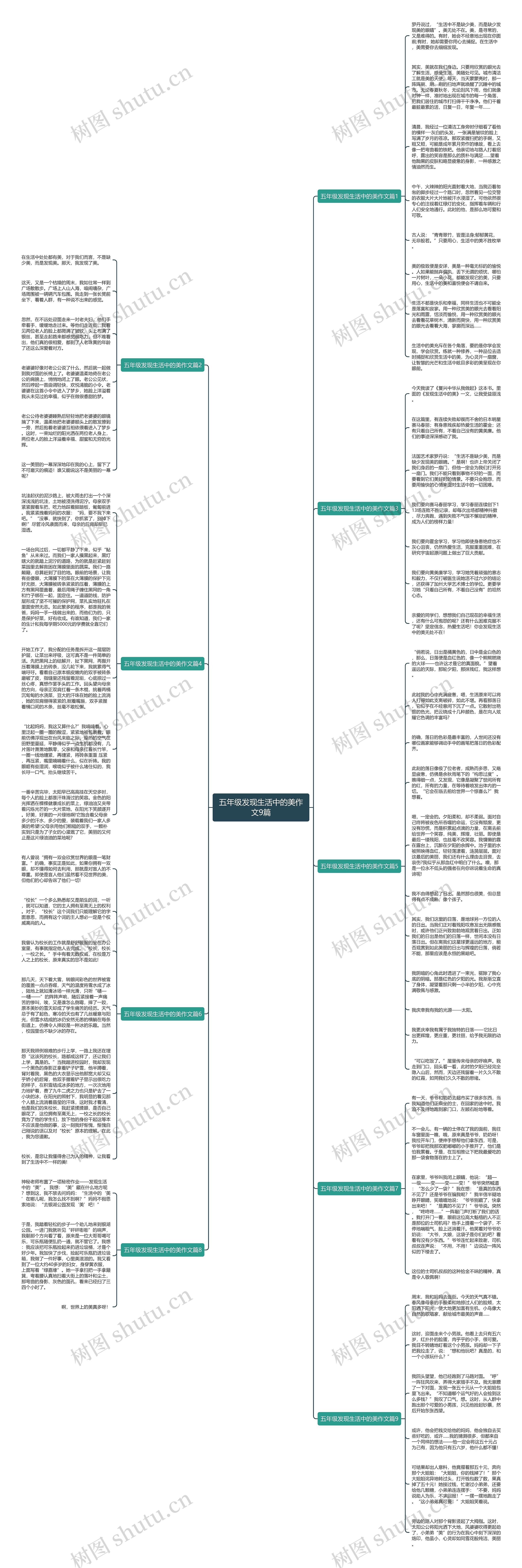 五年级发现生活中的美作文9篇思维导图