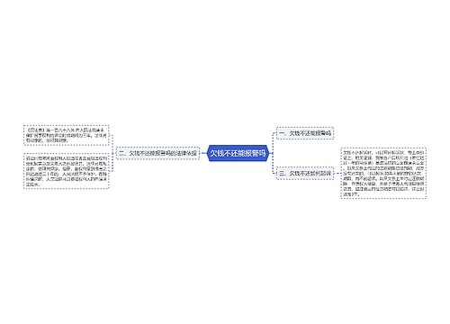 欠钱不还能报警吗