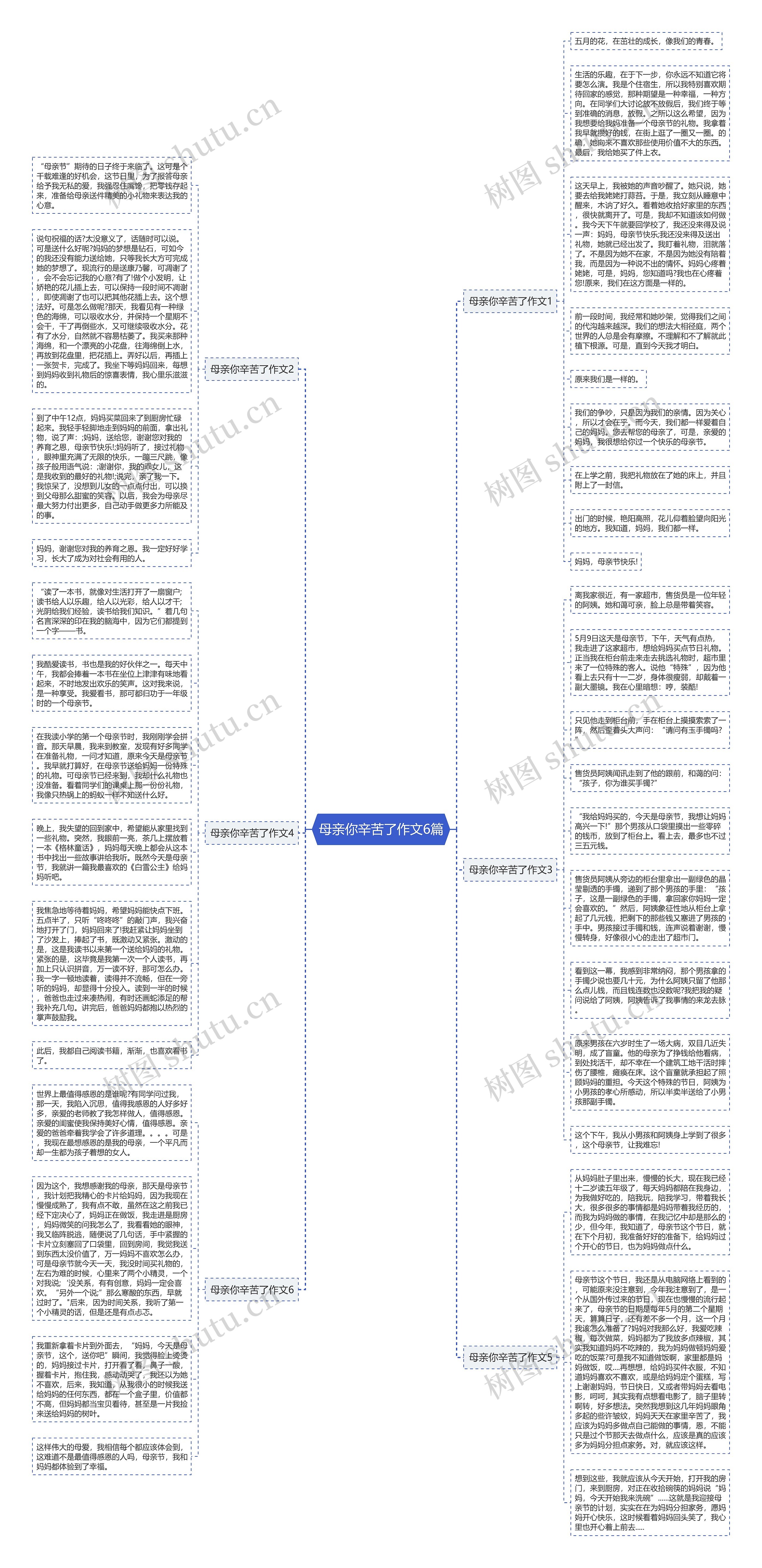 母亲你辛苦了作文6篇思维导图