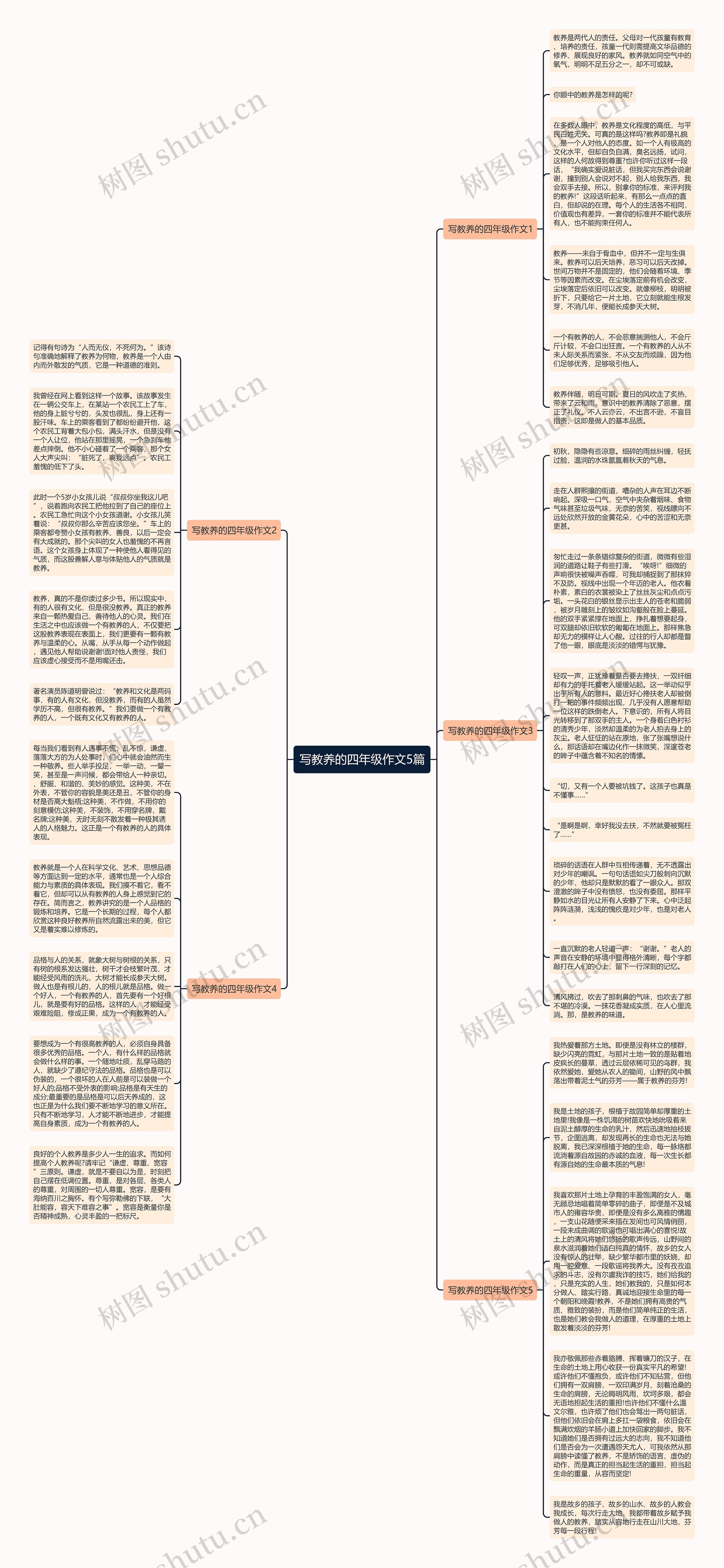 写教养的四年级作文5篇思维导图