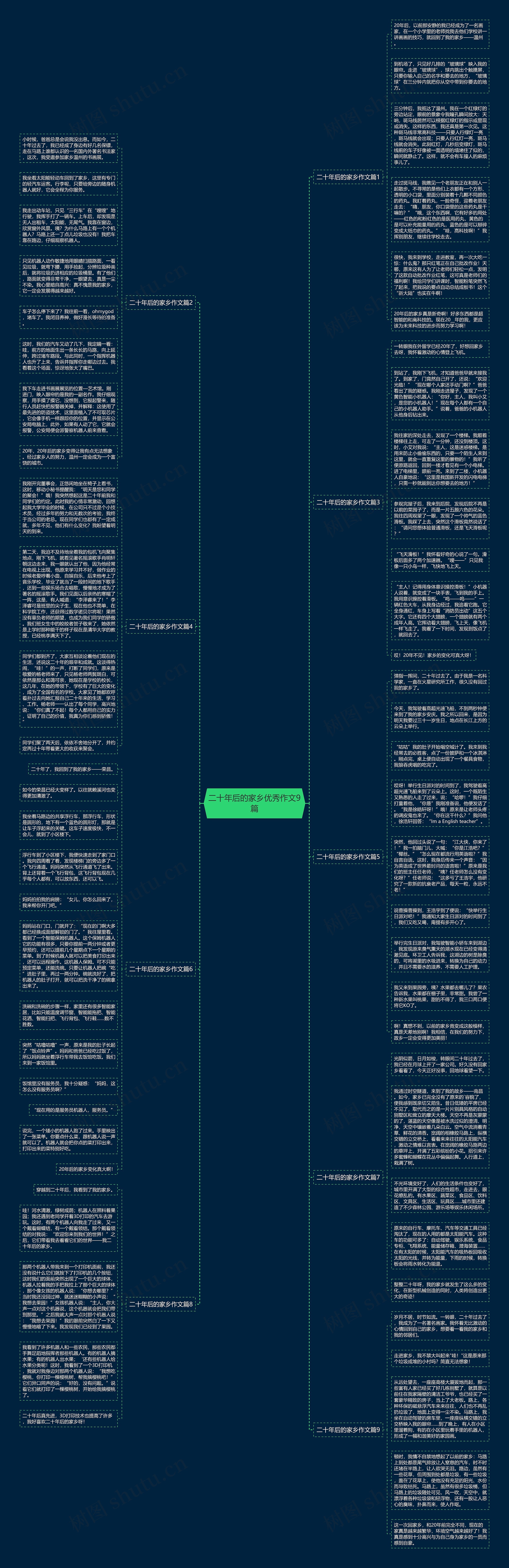 二十年后的家乡优秀作文9篇思维导图