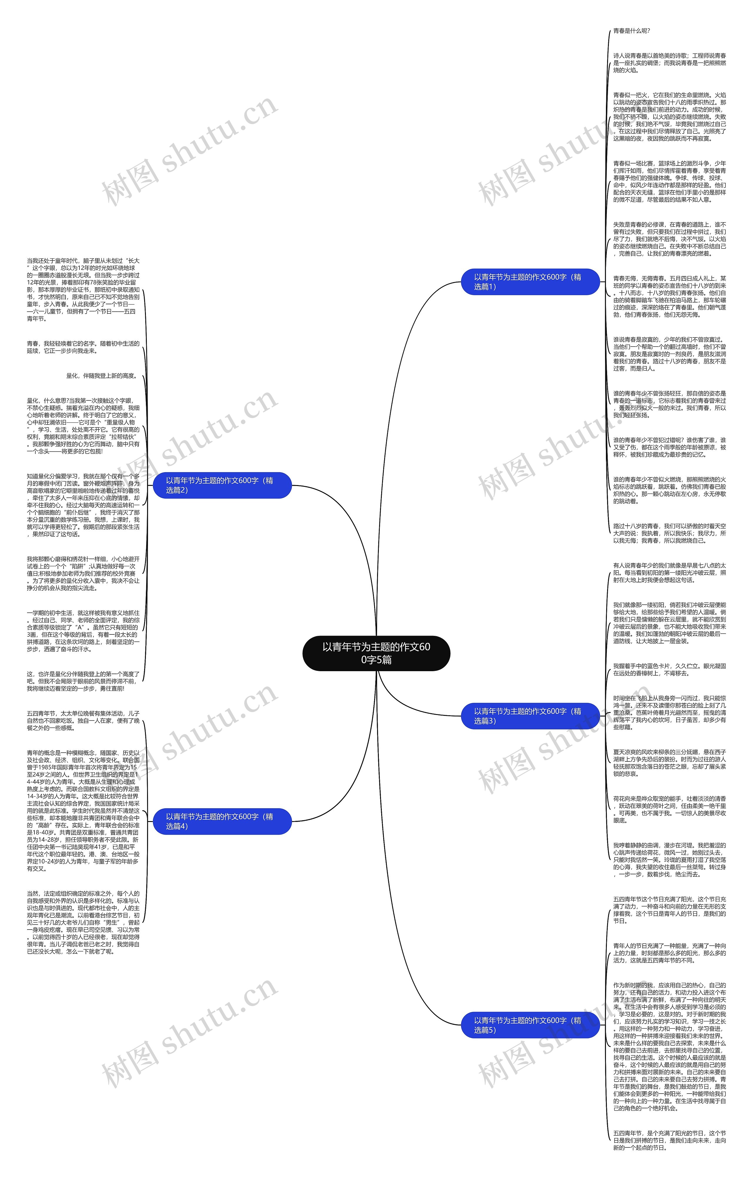 以青年节为主题的作文600字5篇思维导图