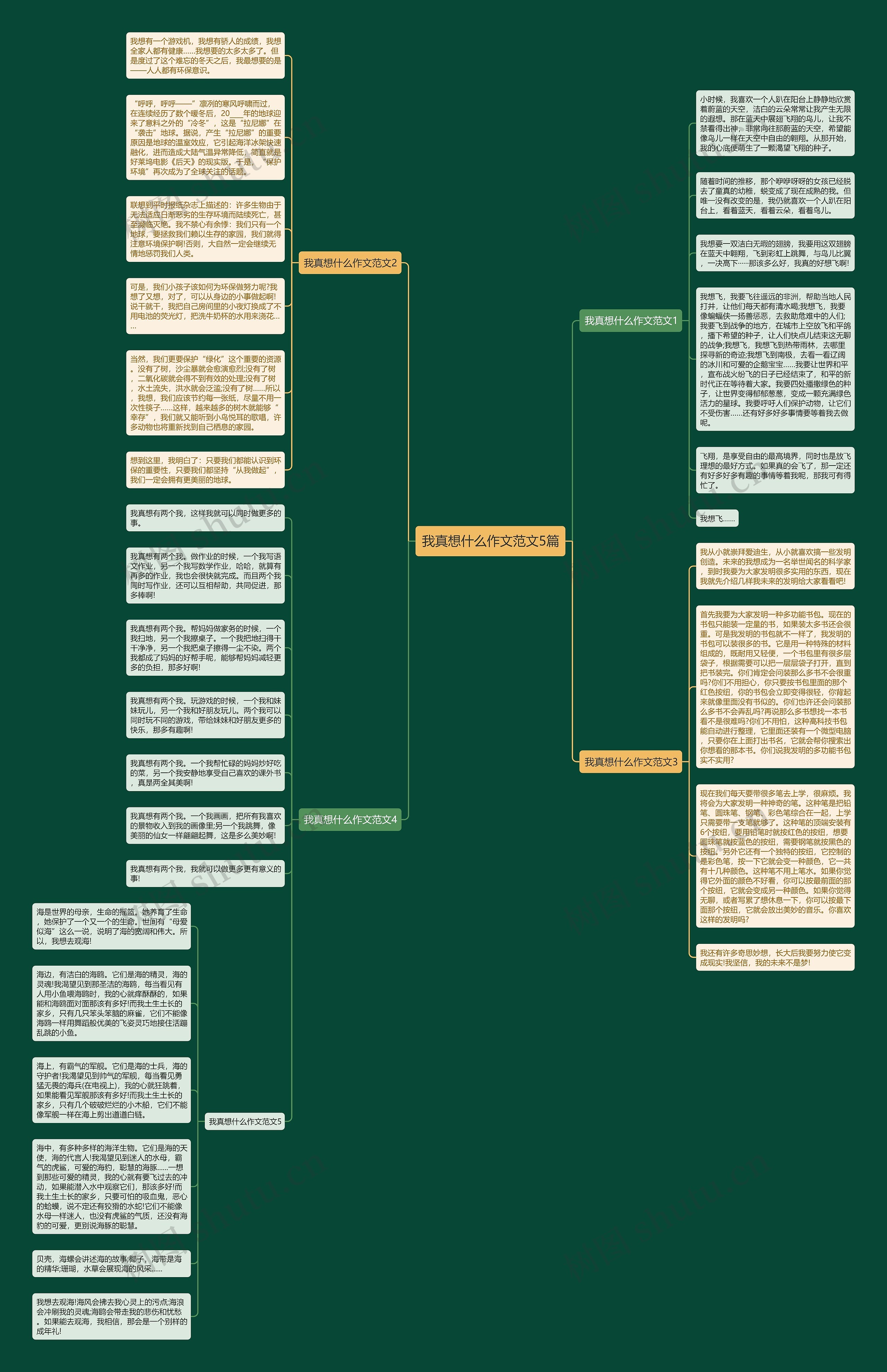 我真想什么作文范文5篇思维导图