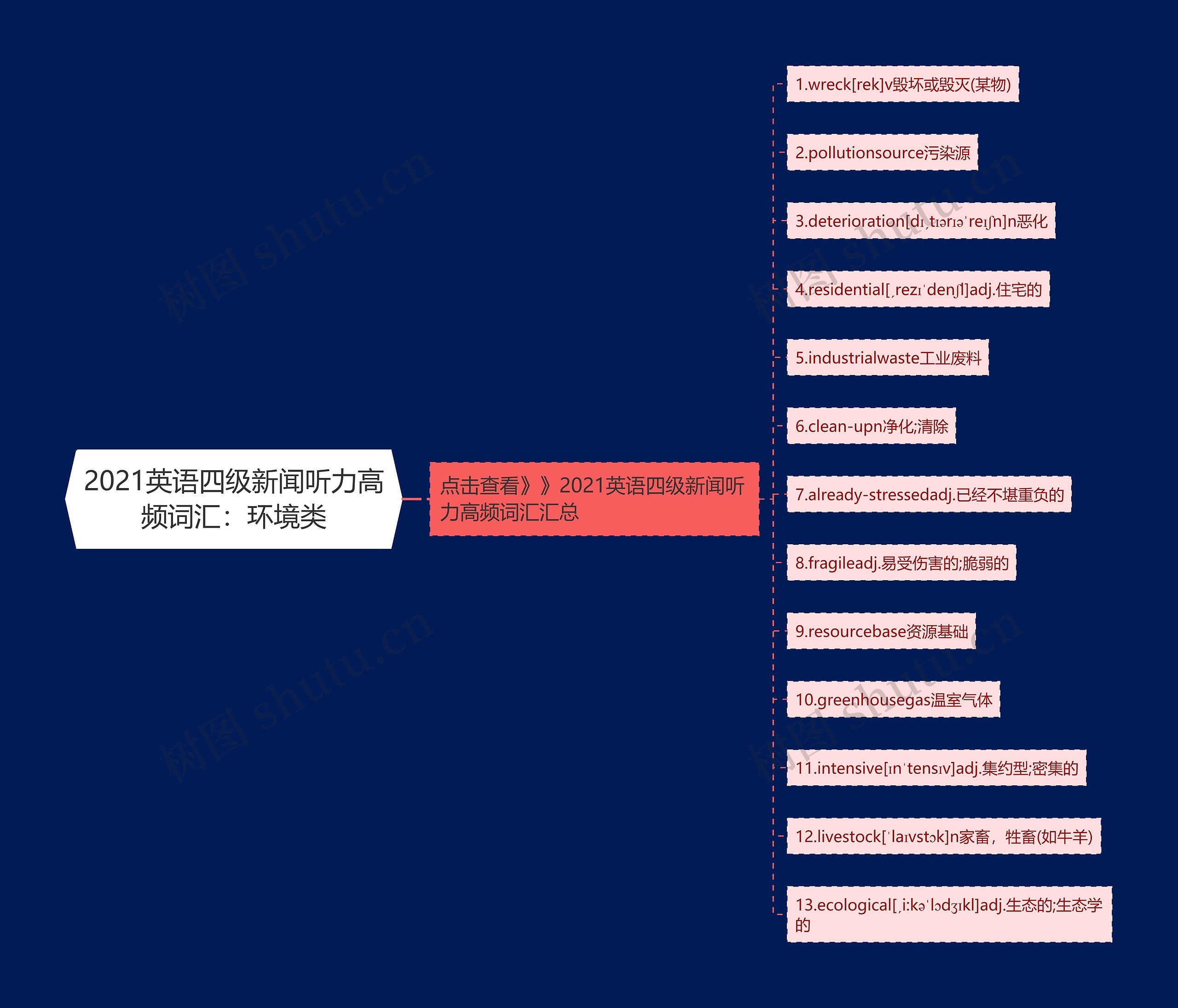 2021英语四级新闻听力高频词汇：环境类