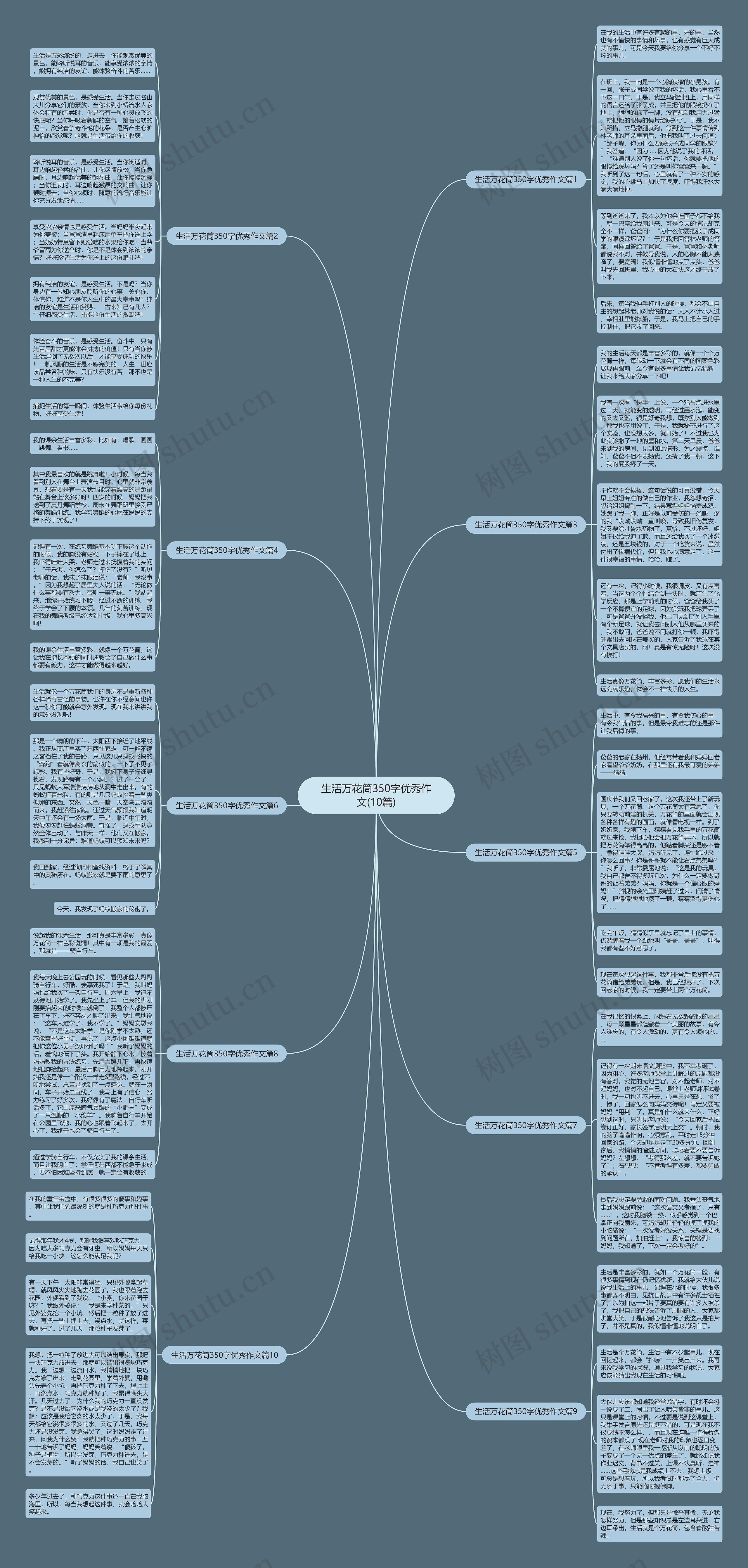 生活万花筒350字优秀作文(10篇)思维导图