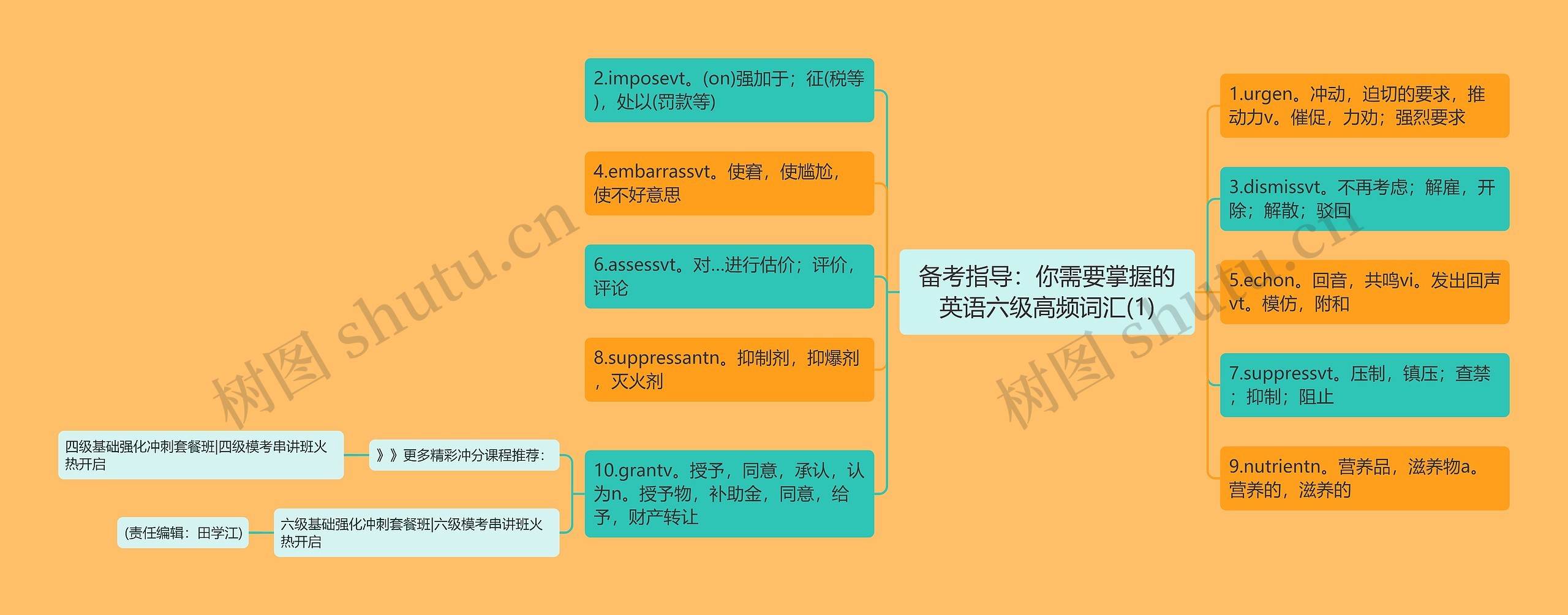 备考指导：你需要掌握的英语六级高频词汇(1)思维导图