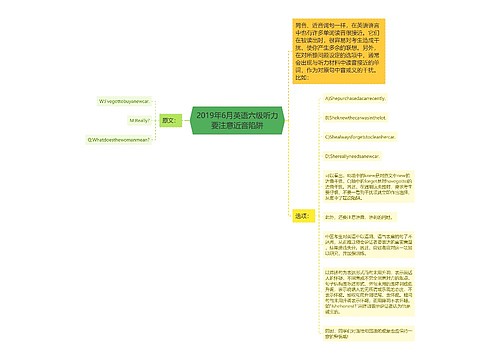 2019年6月英语六级听力要注意近音陷阱