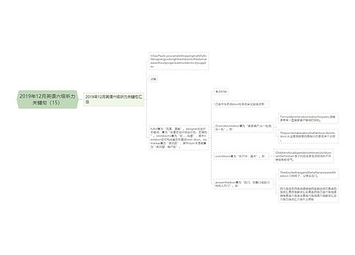 2019年12月英语六级听力关键句（15）