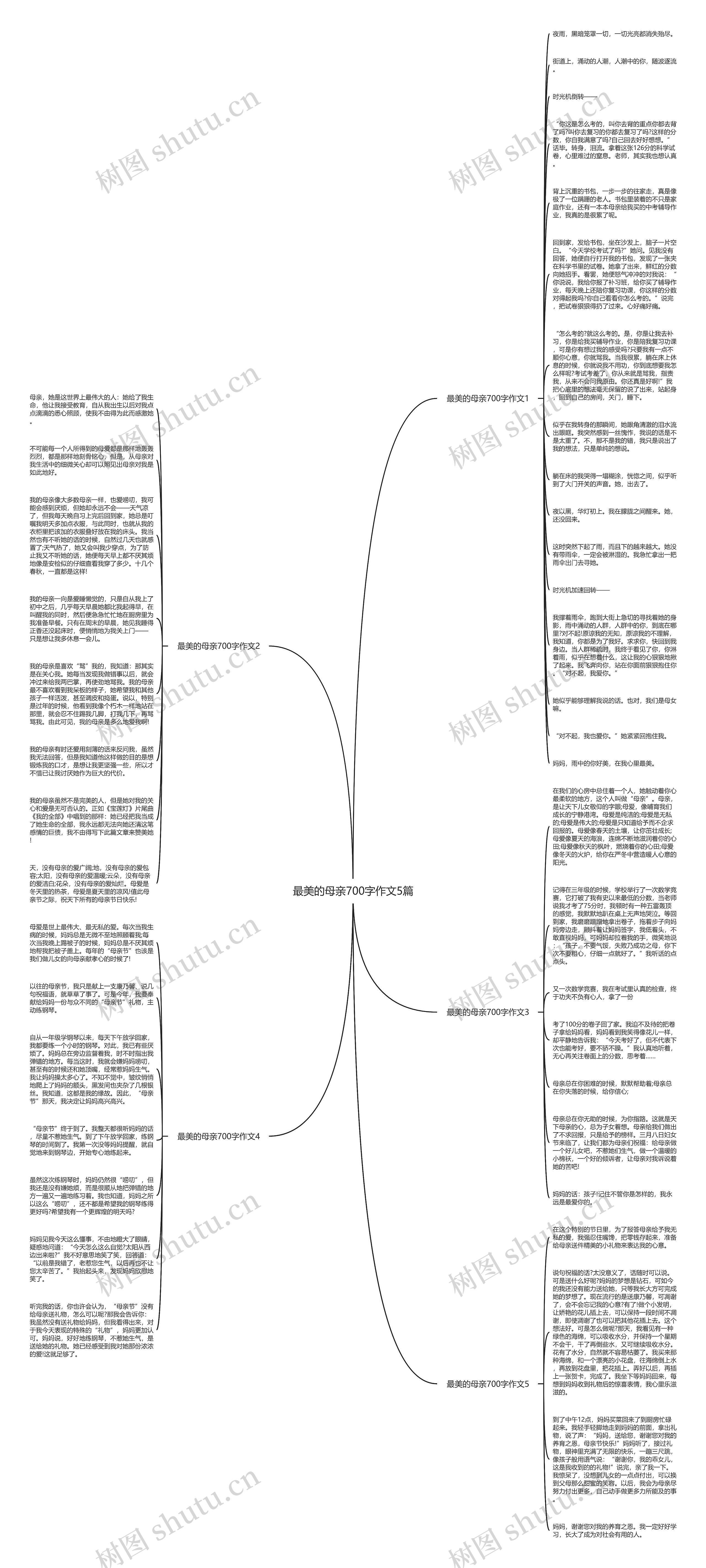 最美的母亲700字作文5篇思维导图