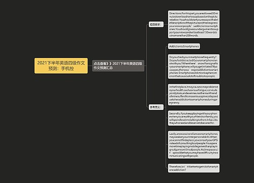 2021下半年英语四级作文预测：手机控