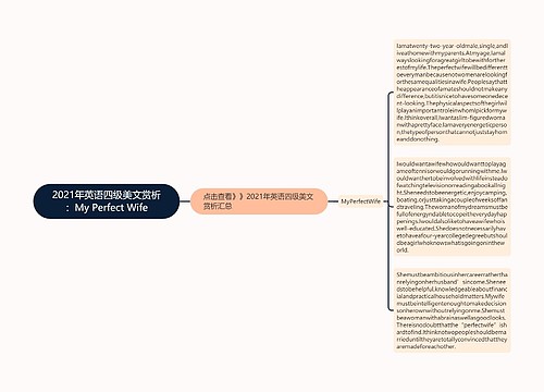 2021年英语四级美文赏析:My Perfect Wife 2021年英语四级美文赏析:My Perfect Wife