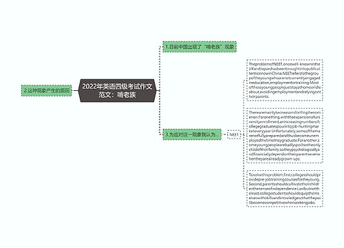 2022年英语四级考试作文范文：啃老族