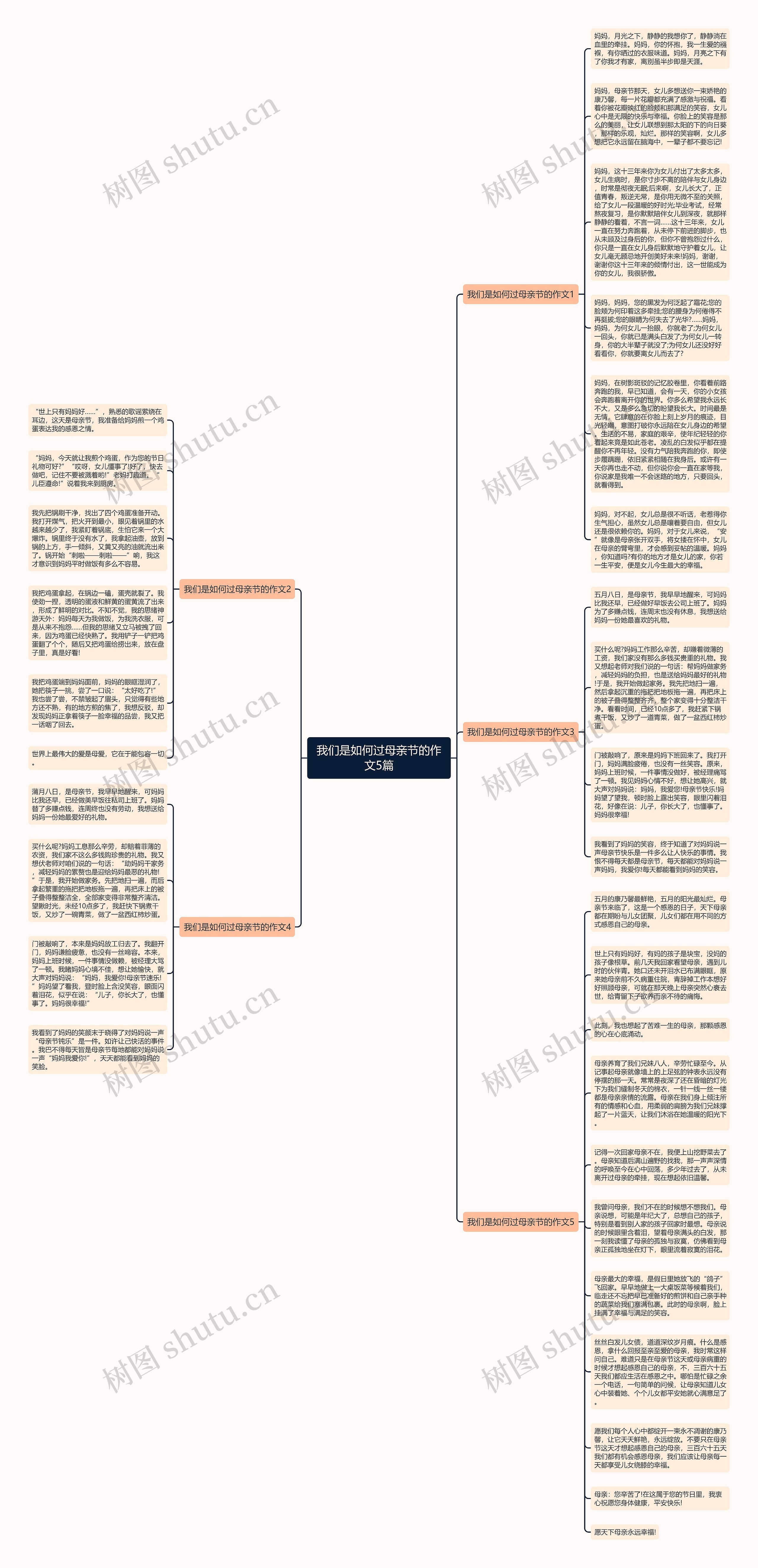 我们是如何过母亲节的作文5篇思维导图