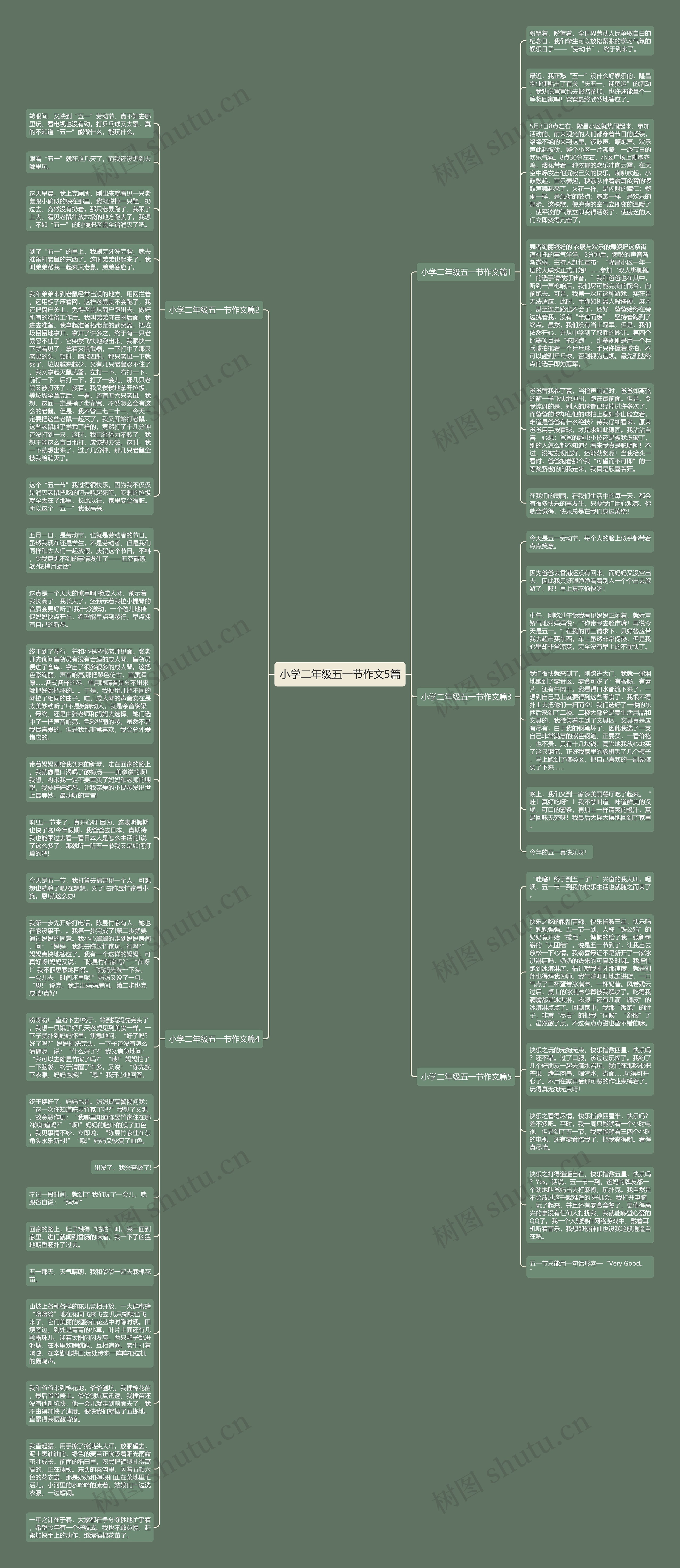 小学二年级五一节作文5篇思维导图