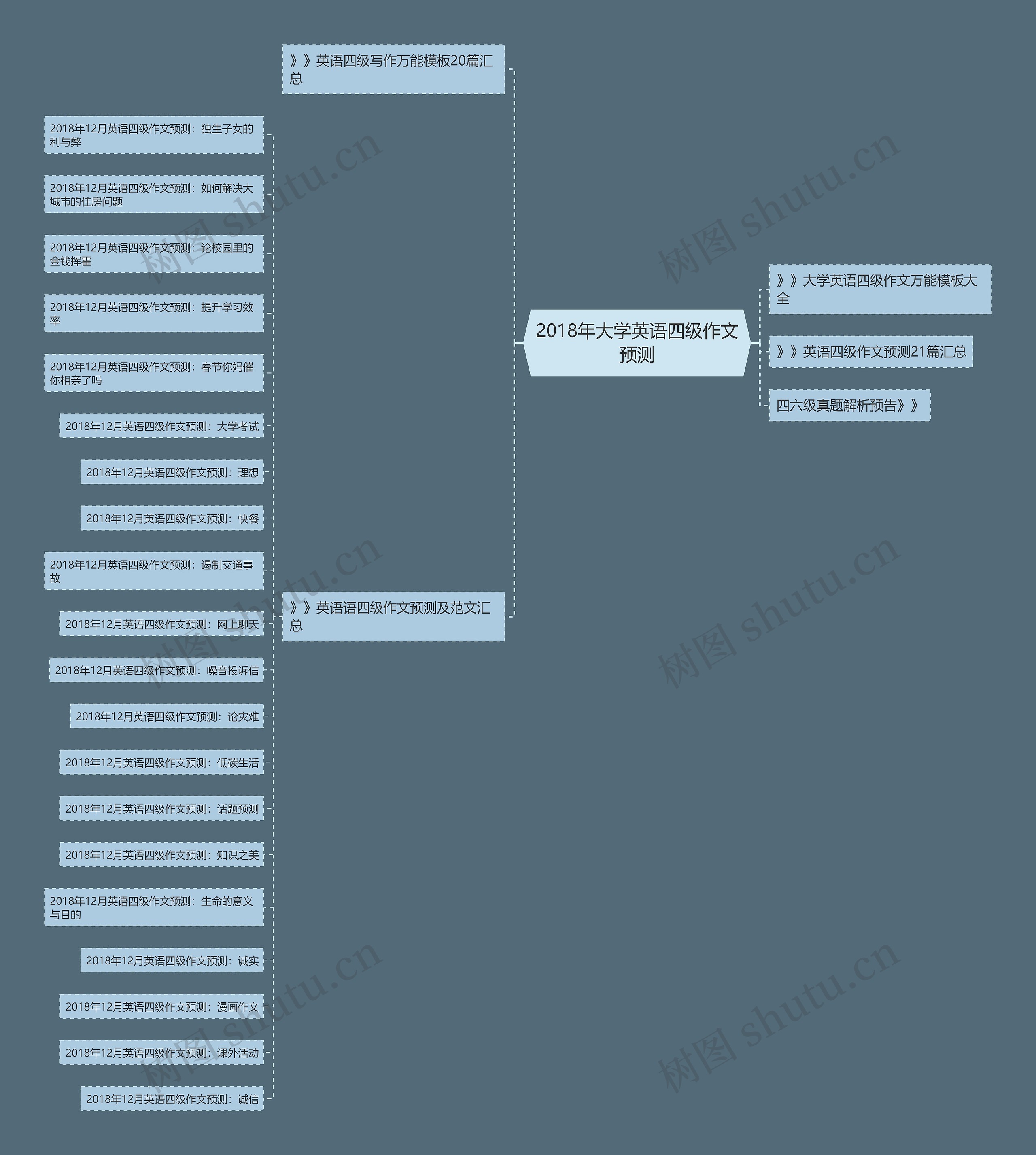 2018年大学英语四级作文预测思维导图