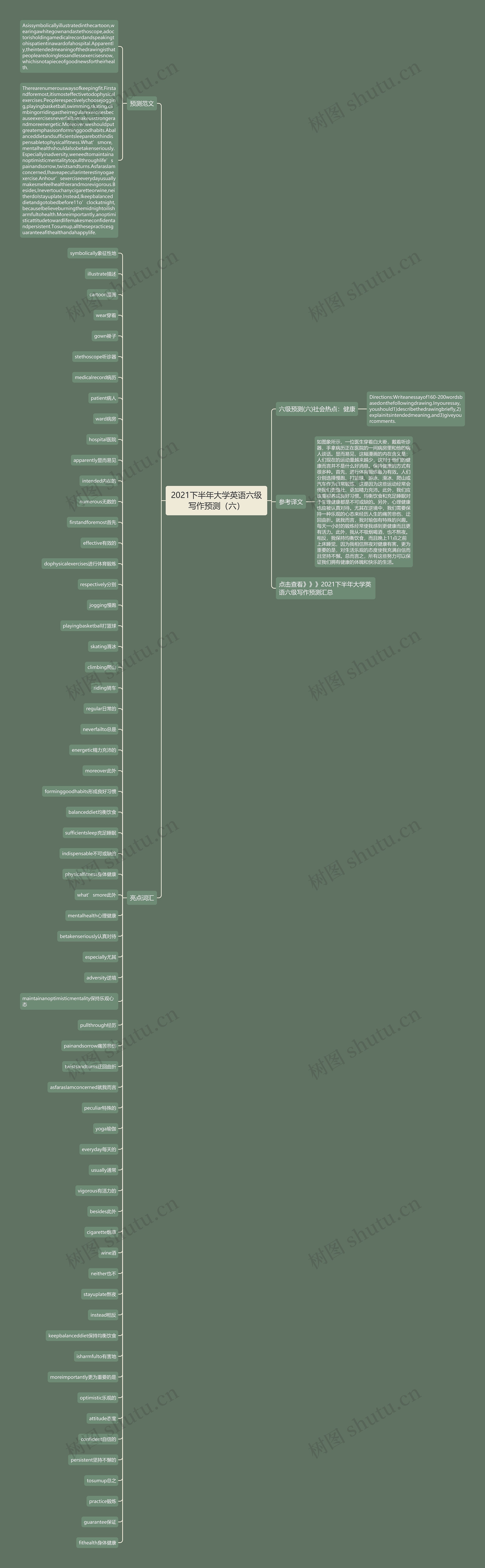 2021下半年大学英语六级写作预测（六）思维导图