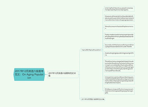 2017年12月英语六级易考范文：On Aging Population