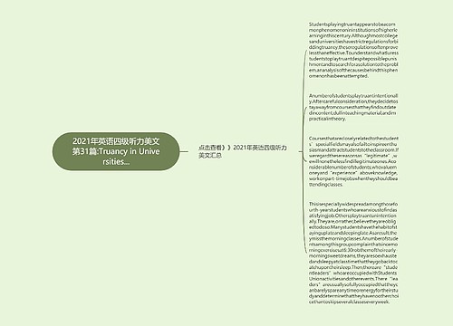 2021年英语四级听力美文第31篇:Truancy in Universities...