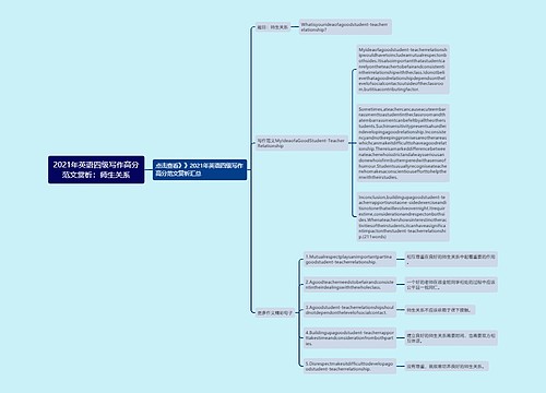 2021年英语四级写作高分范文赏析：师生关系