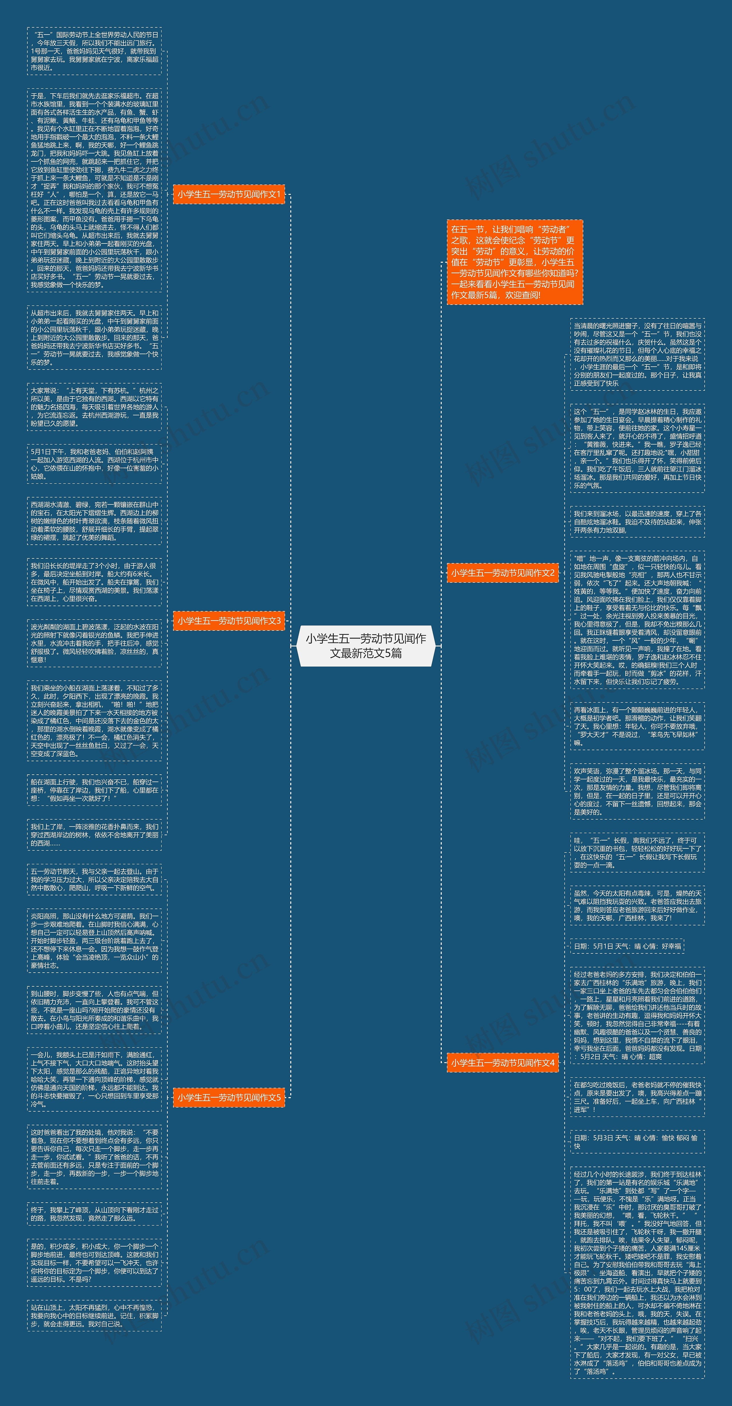 小学生五一劳动节见闻作文最新范文5篇思维导图