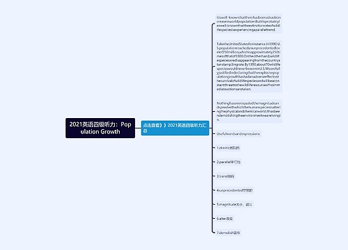 2021英语四级听力：Population Growth