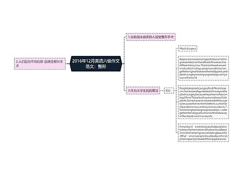 2016年12月英语六级作文范文：整形