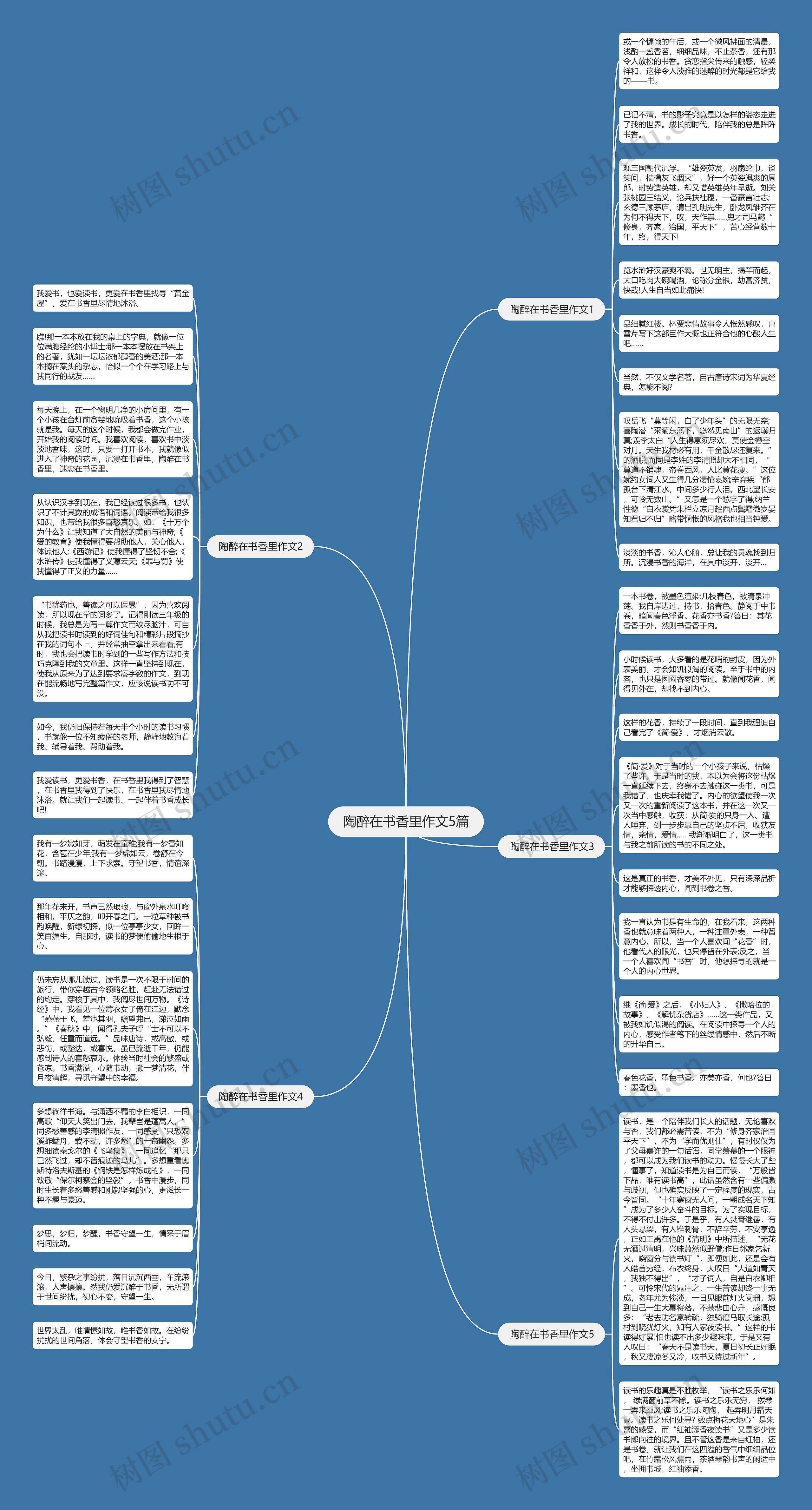 陶醉在书香里作文5篇思维导图