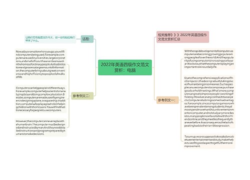 2022年英语四级作文范文赏析：电脑