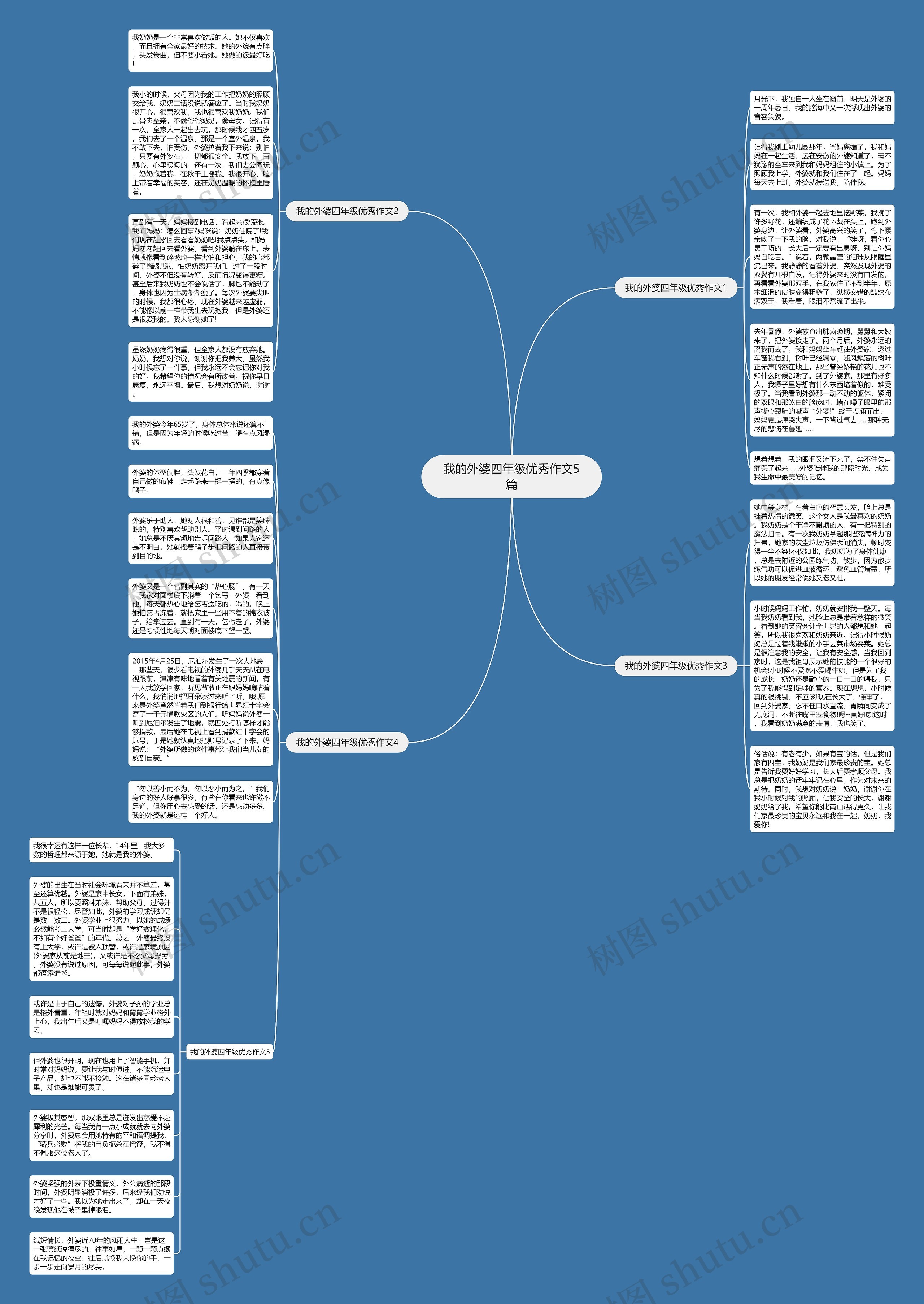 我的外婆四年级优秀作文5篇思维导图