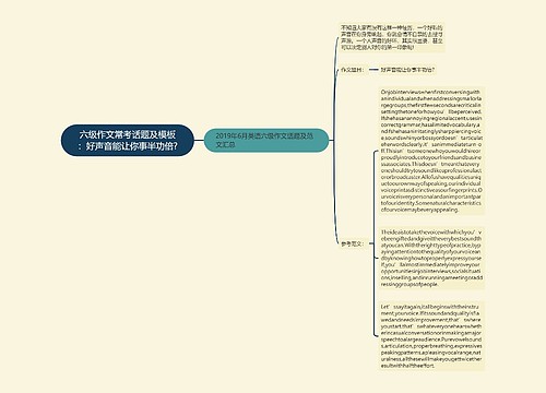 六级作文常考话题及模板：好声音能让你事半功倍?