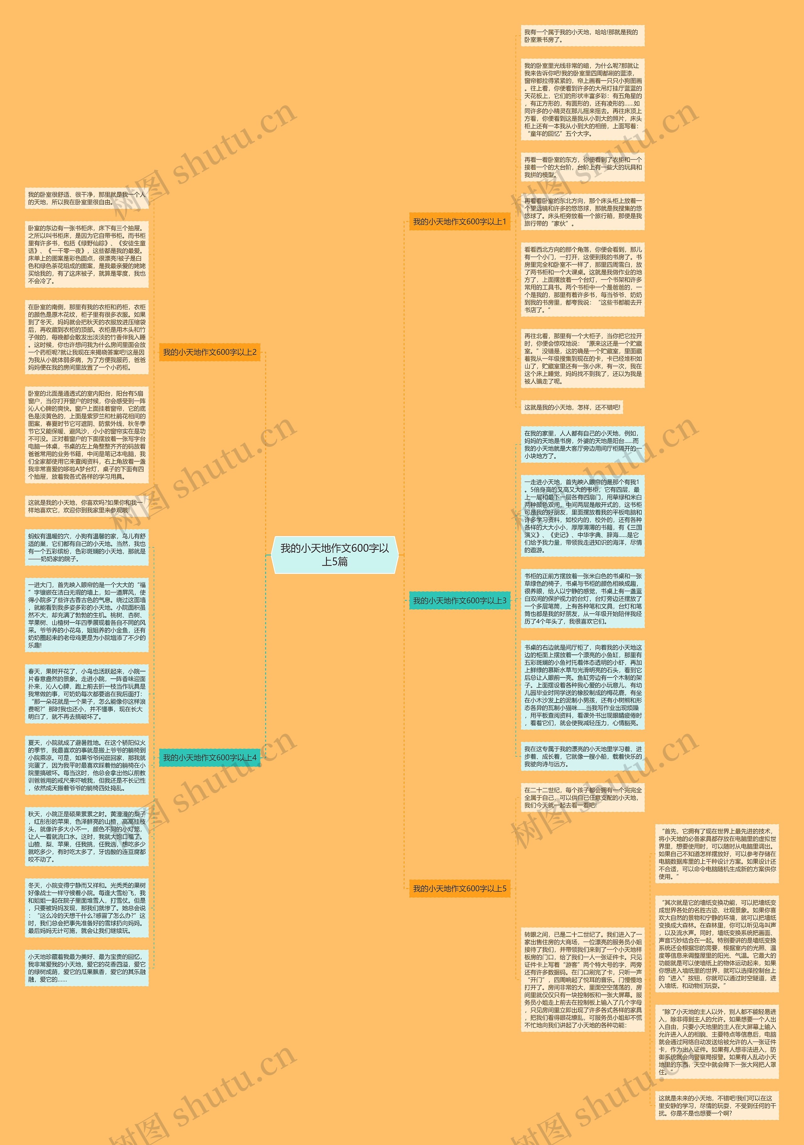 我的小天地作文600字以上5篇思维导图