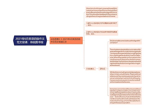 2021年6月英语四级作文范文背诵：传统图书馆