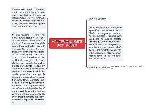 2020年9月英语六级作文押题：手机用量