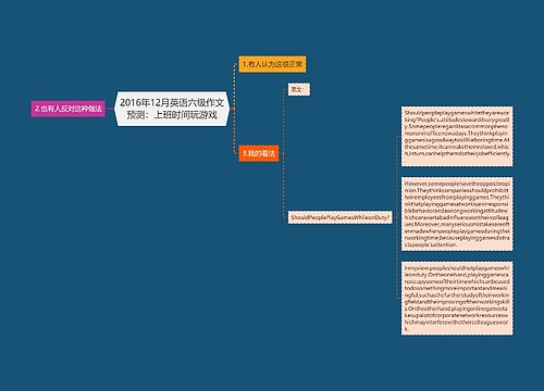 2016年12月英语六级作文预测：上班时间玩游戏