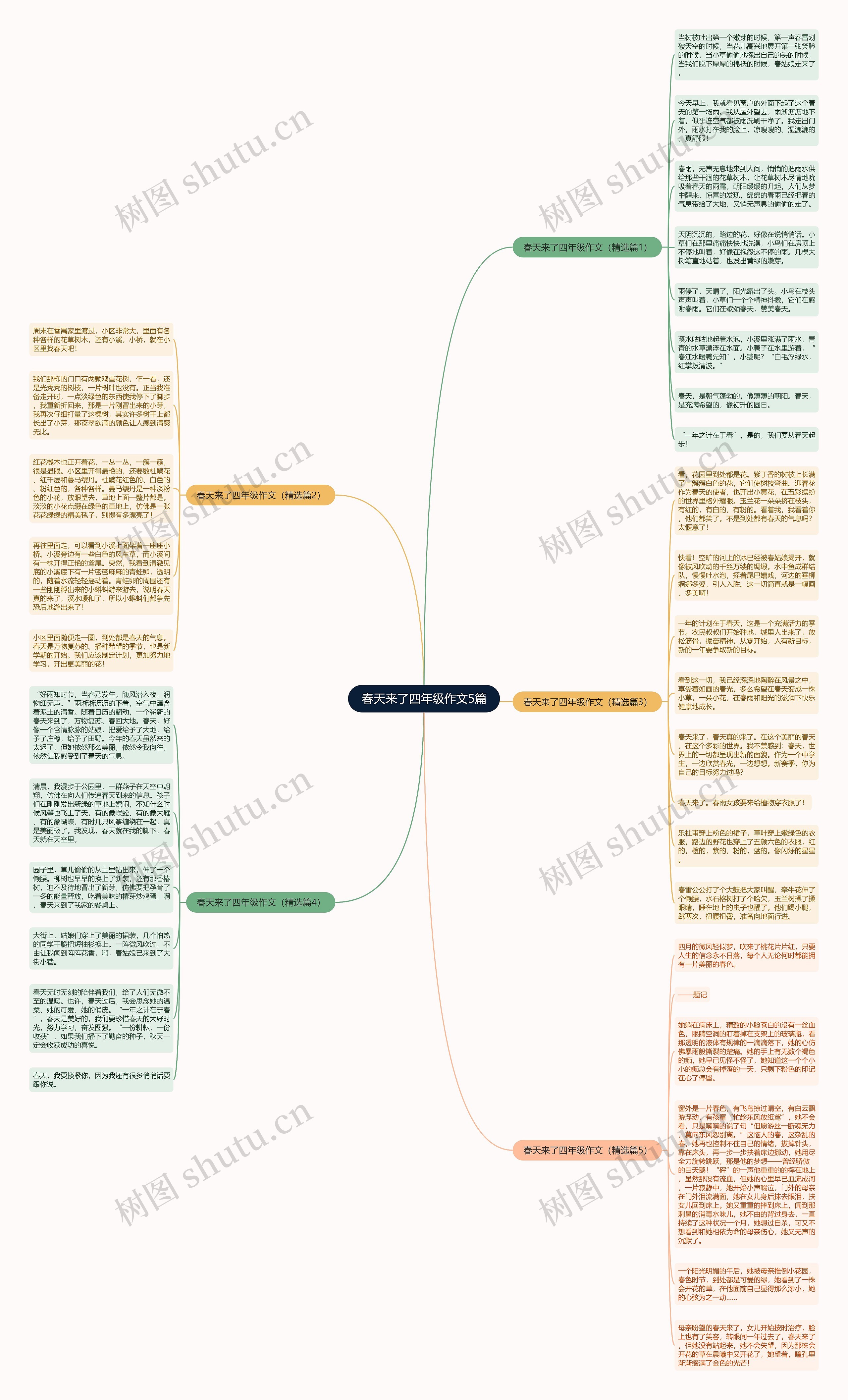 春天来了四年级作文5篇思维导图