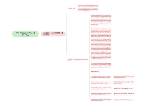 2021英语四级写作高分范文：节食