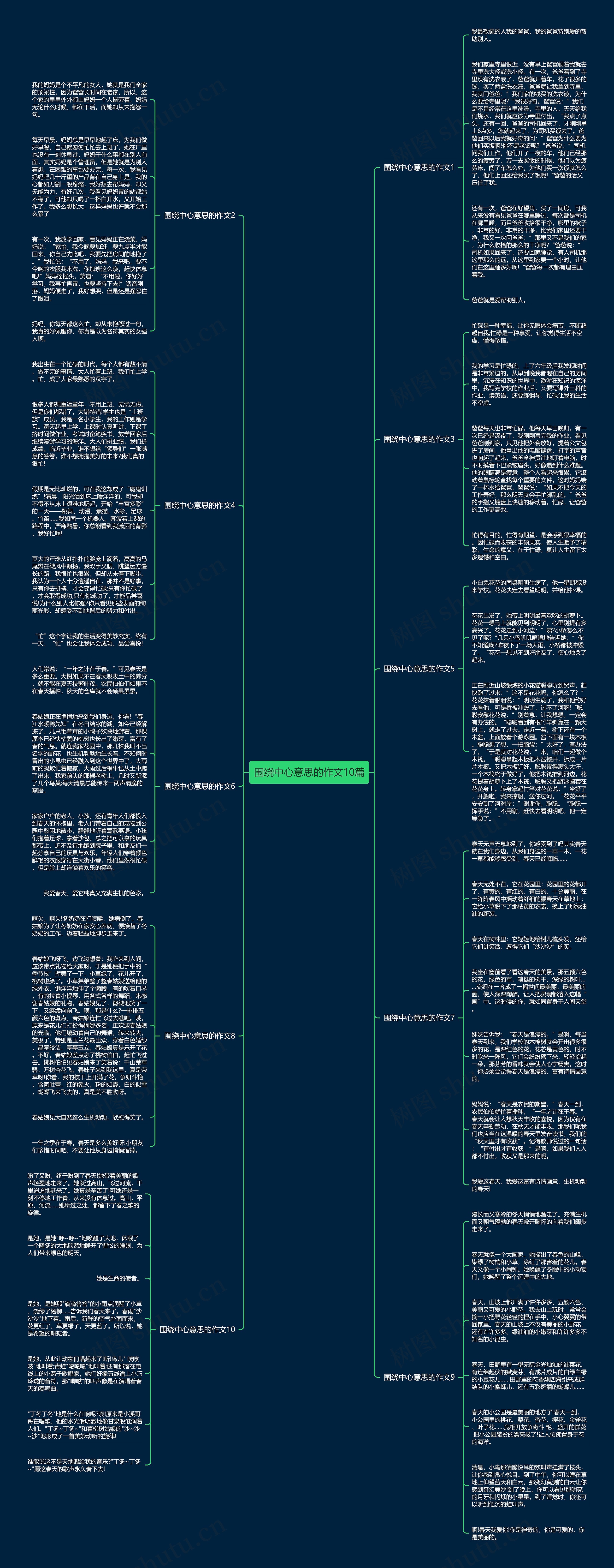 围绕中心意思的作文10篇思维导图