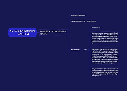 2021年英语四级作文范文：网络公开课