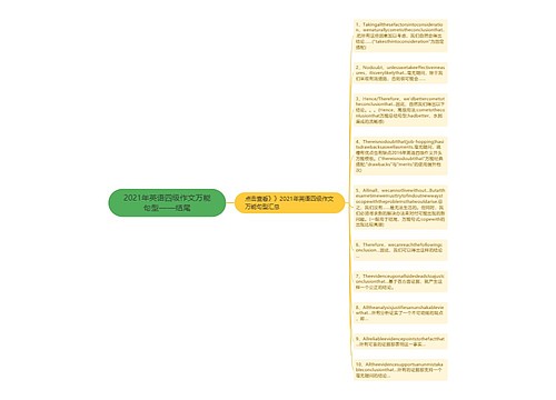 2021年英语四级作文万能句型——结尾