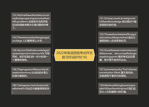 2022年英语四级考试作文复习好词好句(16)