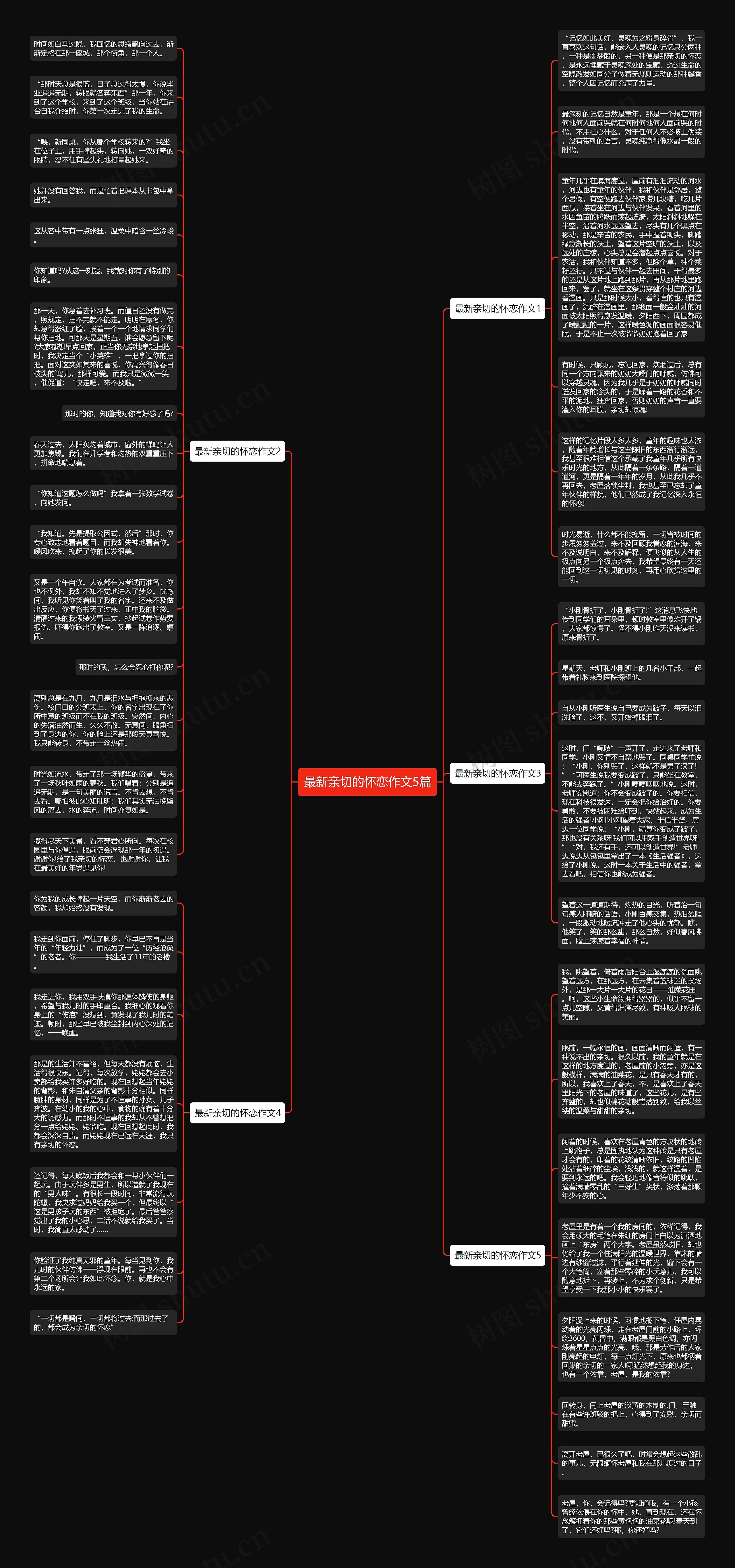 最新亲切的怀恋作文5篇思维导图