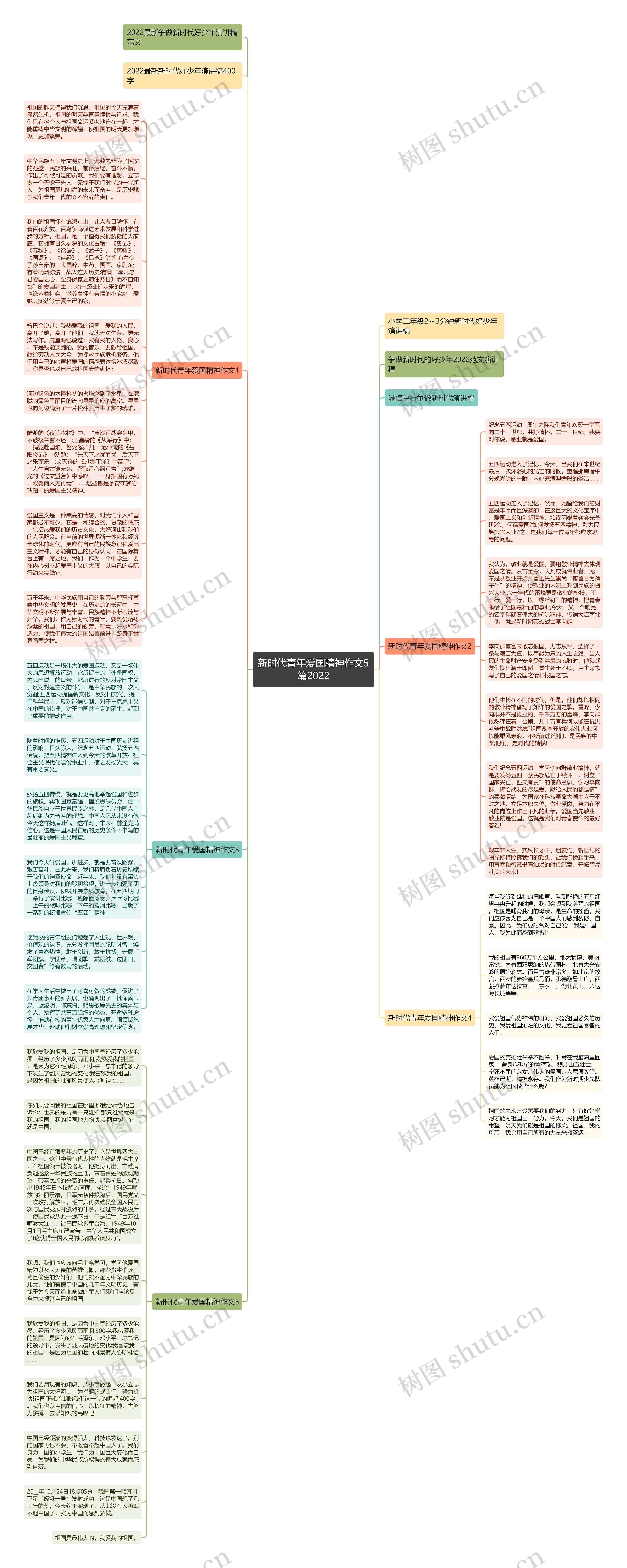 新时代青年爱国精神作文5篇2022思维导图
