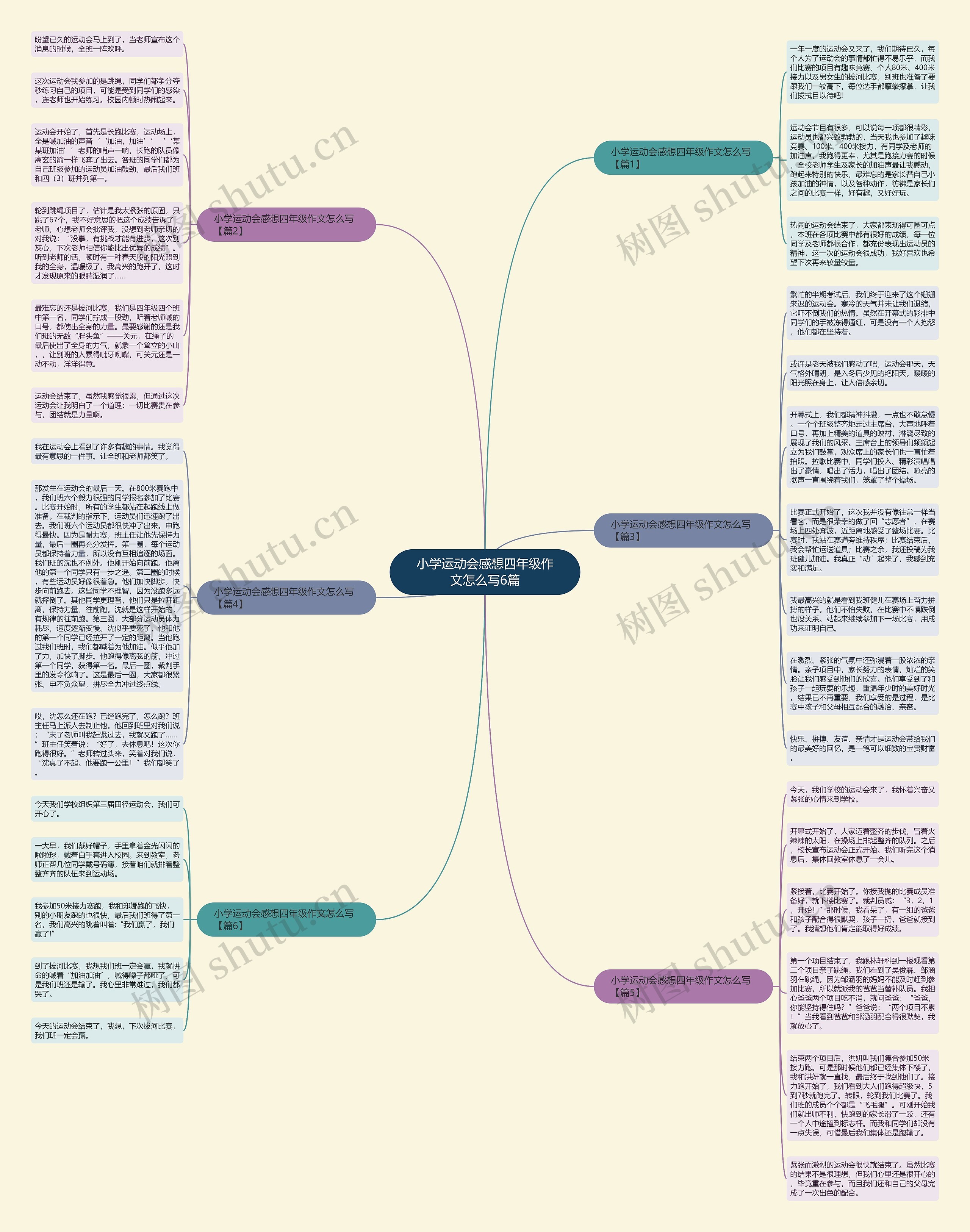 小学运动会感想四年级作文怎么写6篇思维导图
