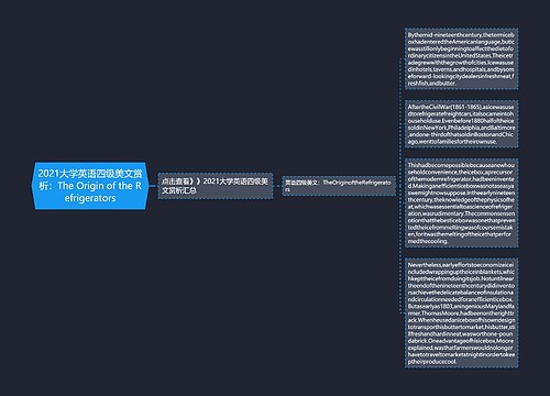 2021大学英语四级美文赏析：The Origin of the Refrigerators