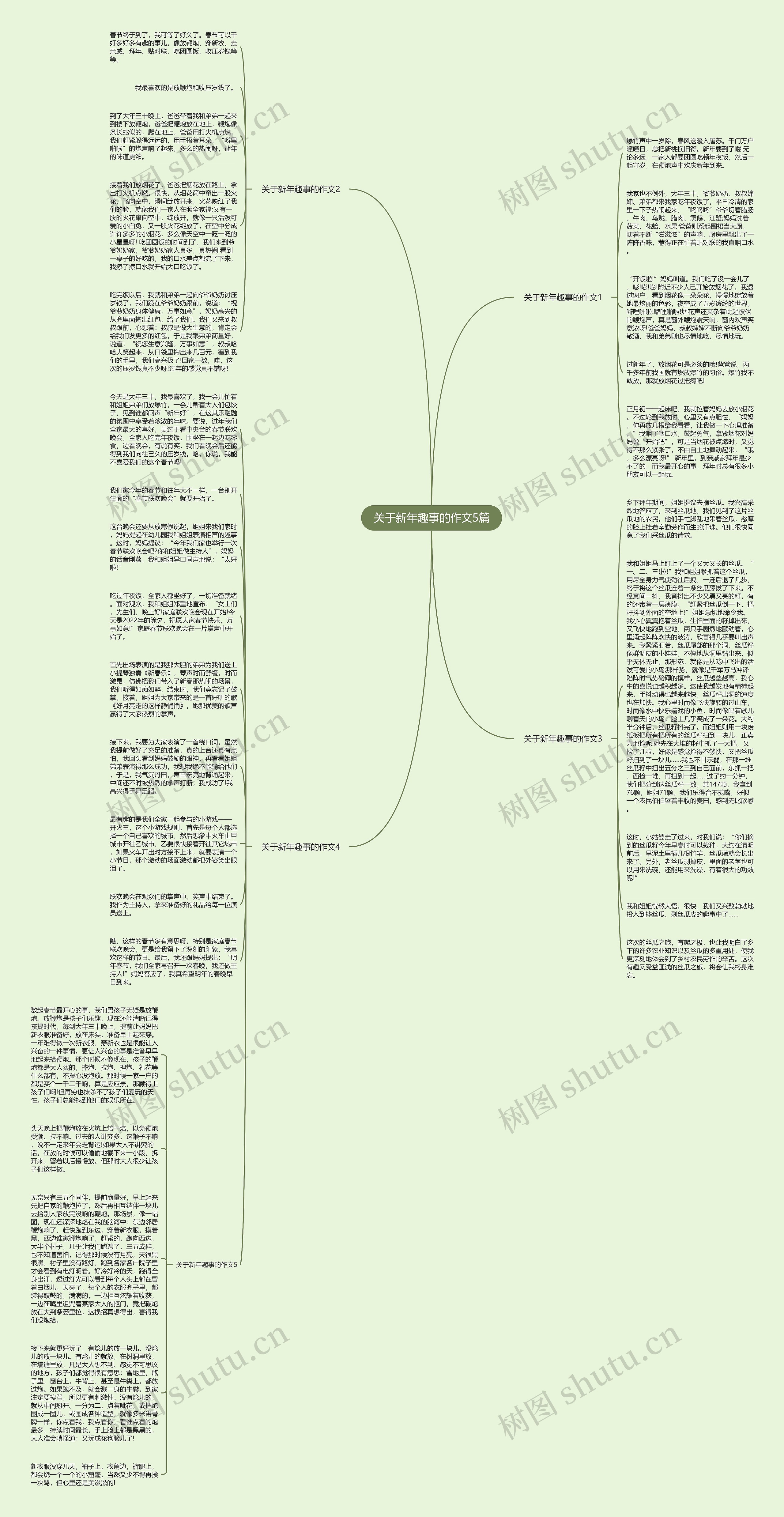 关于新年趣事的作文5篇思维导图