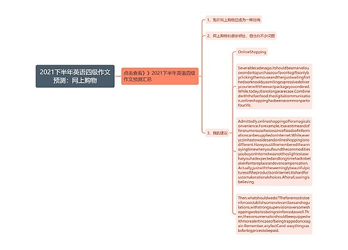 2021下半年英语四级作文预测：网上购物