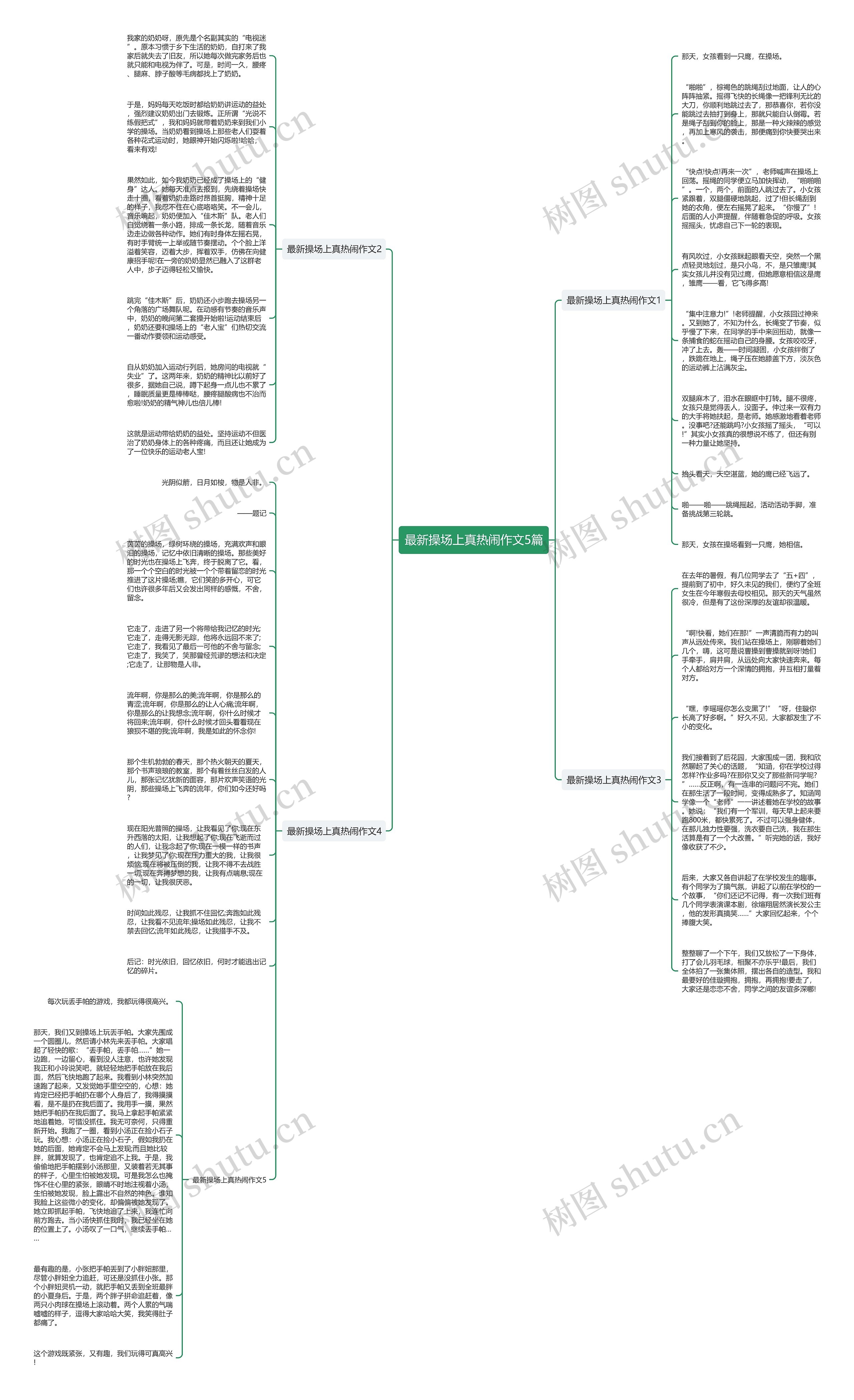 最新操场上真热闹作文5篇思维导图